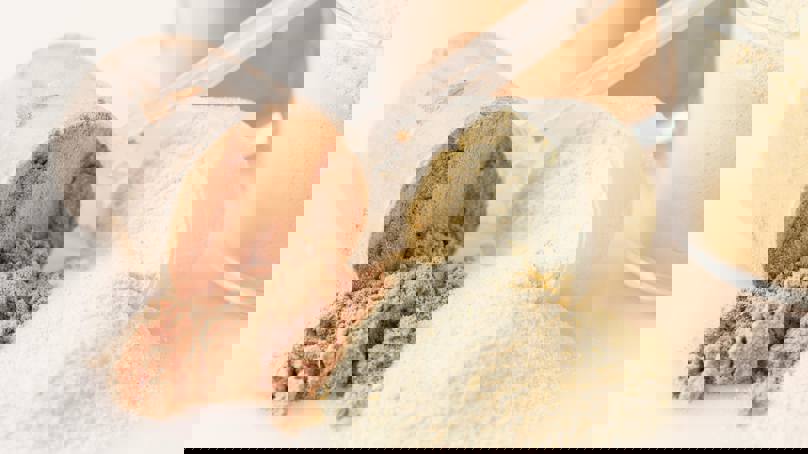 Plastic Scoops Containing Protein Powders