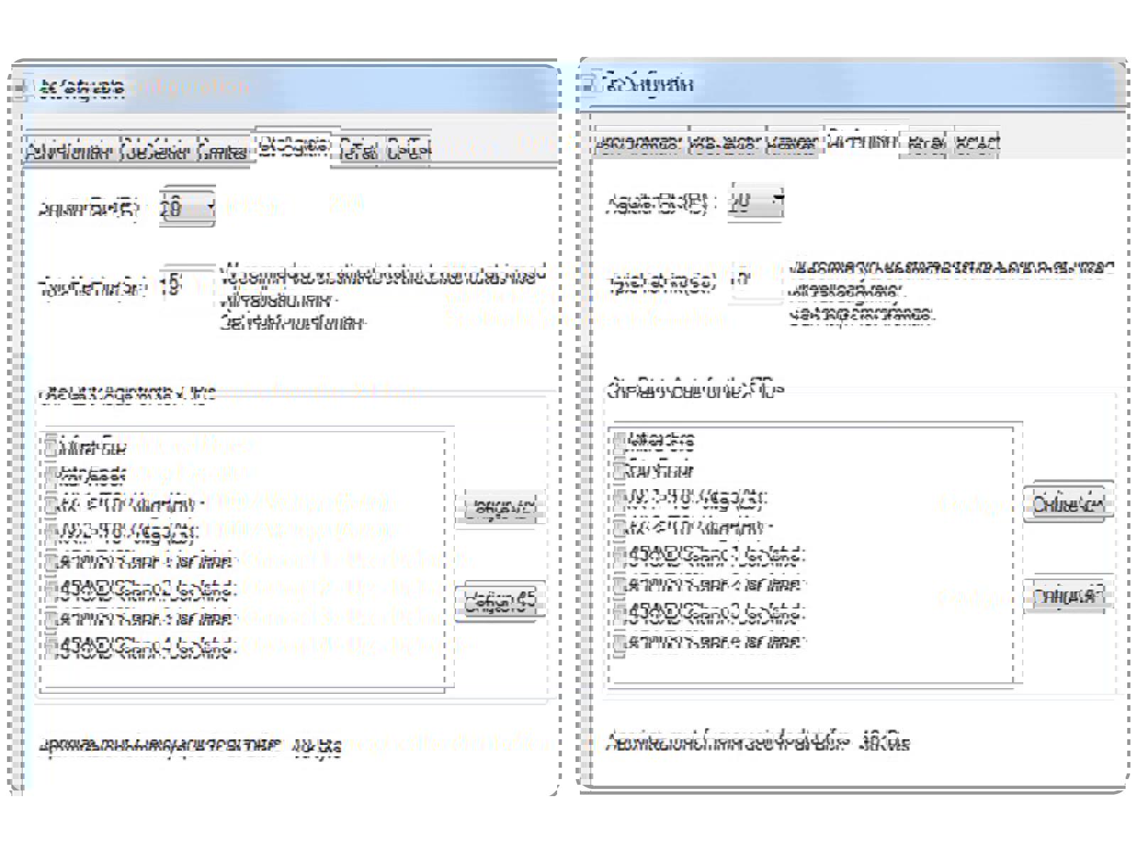 Data acquisition rate screenshot
