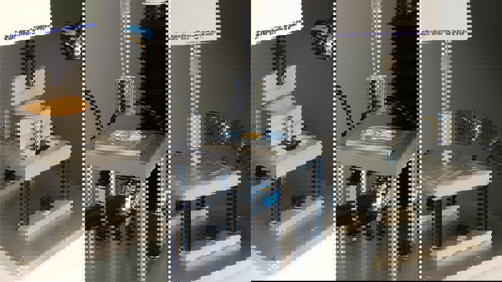 Camera mounting options/ above the sample, under the sample, to the side