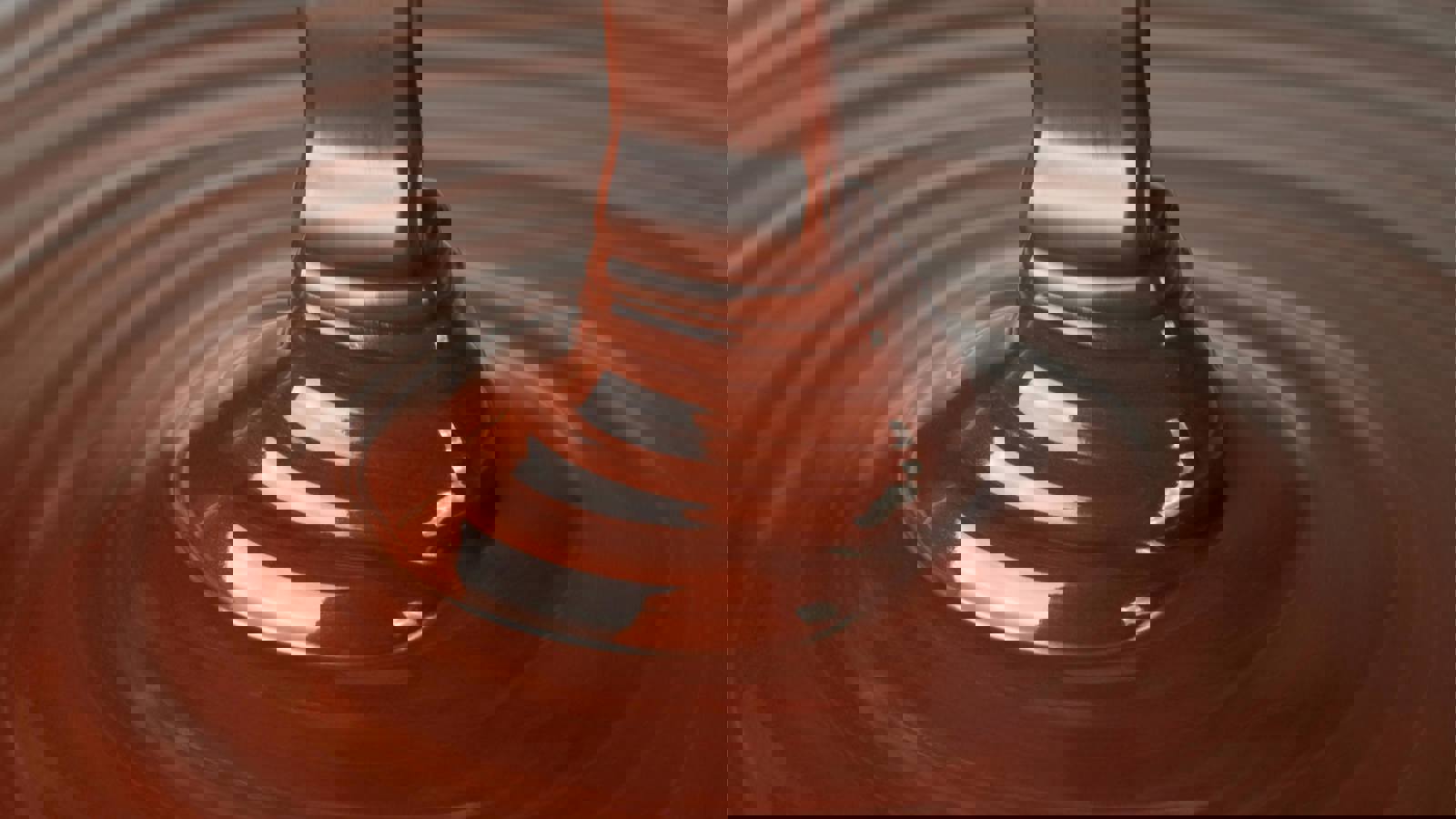 Pouring meted chocolate