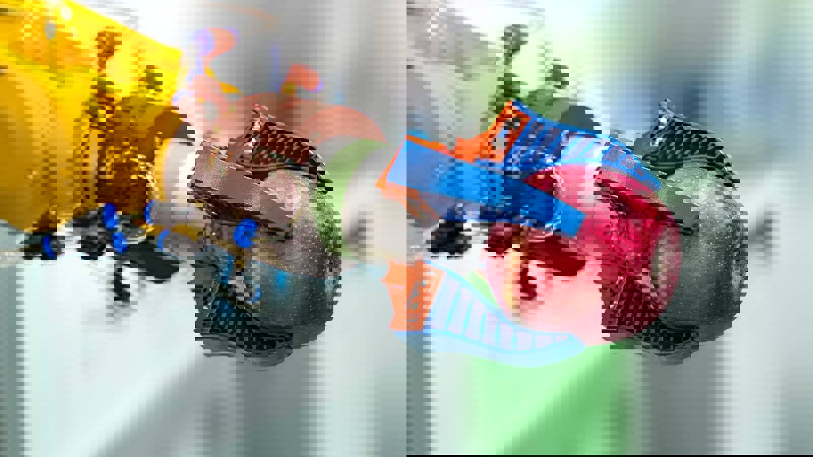 Robot arm picking apple