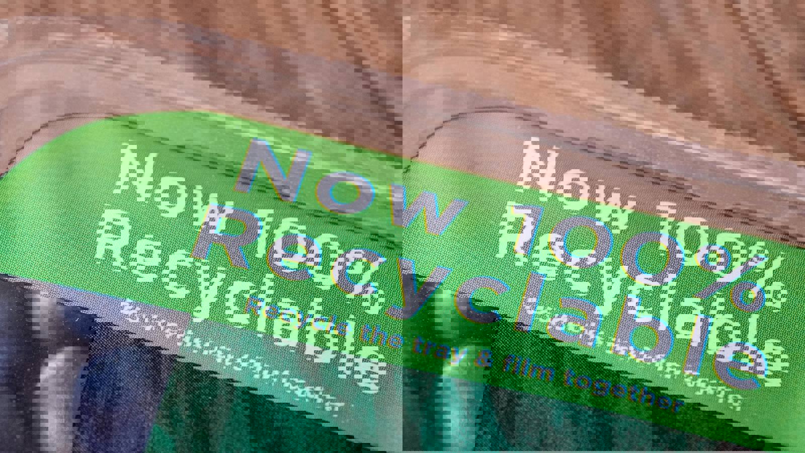 close-up of recyclable packing