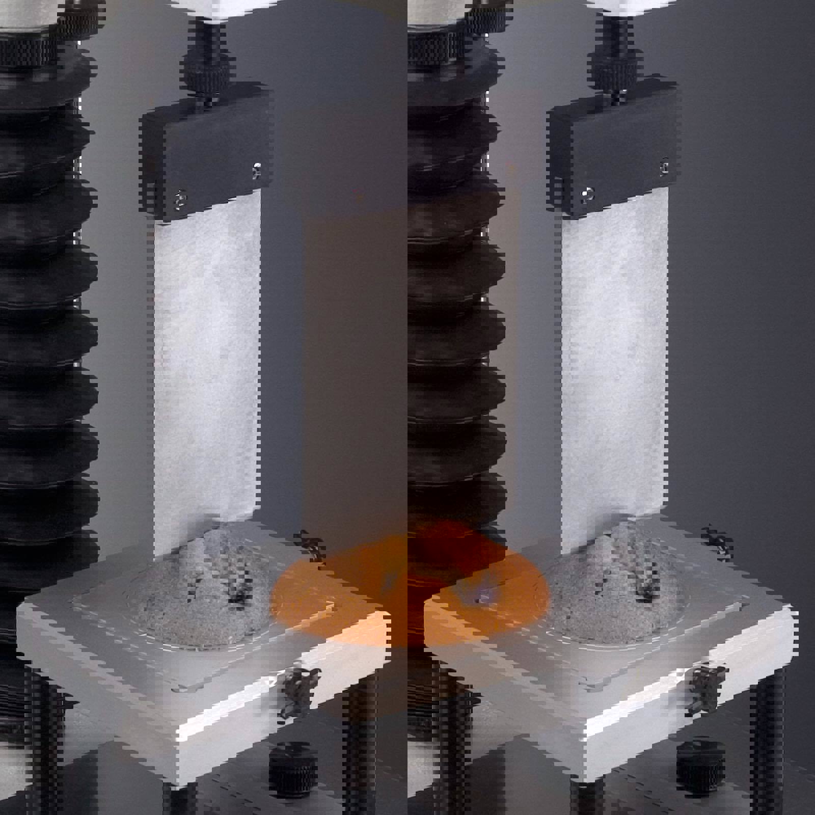 Blade Set attached to Texture Analyser performing test on bakery product