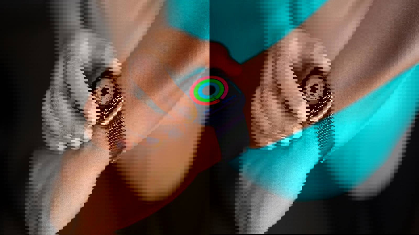 Young black man wearing smart watch of his wrist