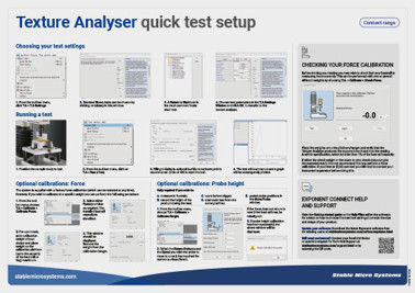 Texture Analyser quick test setup – Connect range