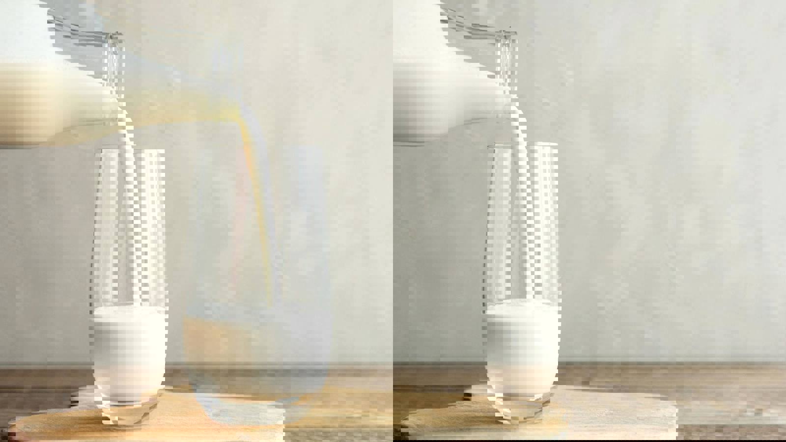 Pouring milk into a glass